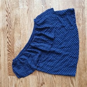 (XS) American Eagle Spotted One Shoulder Ruffle Detail 100% Viscose Top